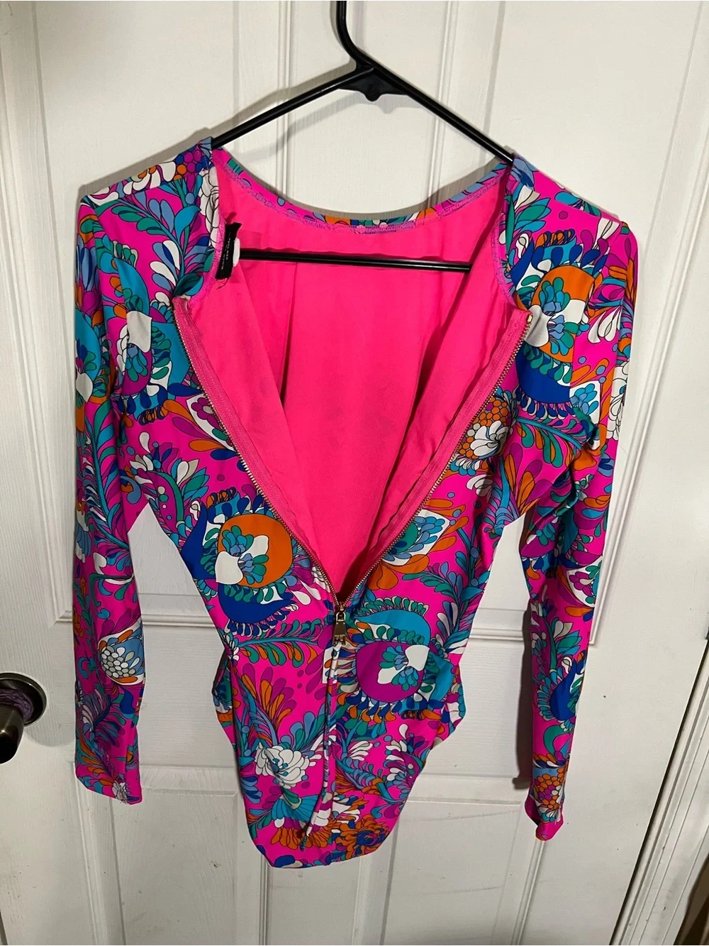 kate spade Pink Multi Floral Long Sleeve One-Piece Swimsuit